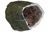 Amethyst Crystal Geode with Hematite Inclusions - Morocco #136945-1